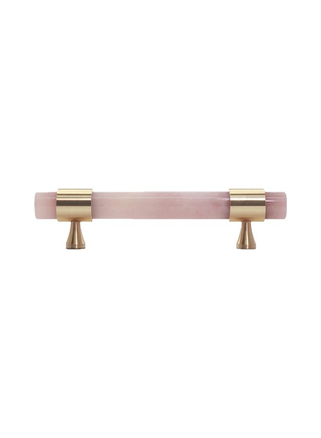 MANTARA مانتارا C-0014-128 مقابض بسيطة من الكريستال الطبيعي والنحاس، مقبض خزانة ملابس منزلي فاخر بنمط نورديك (وردي) (عبوة من قطعة واحدة) - Image 4